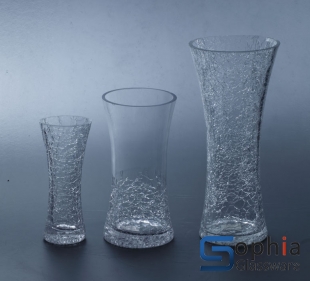 Cracked glass vases SB008-009-010