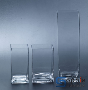 Square glass vase SF007-009