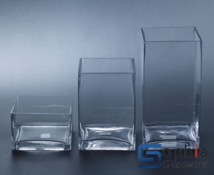 Square glass vase SF010-012