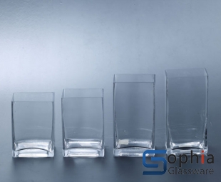 Square glass vase SF018-021