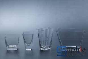 Square tapered glass vase SFD001-002,SFDB001-002