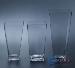 Square tapered glass vase  SFD006-008