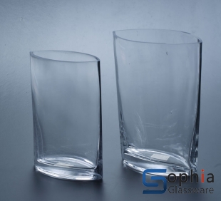 Ridged glass vase SYB010-011