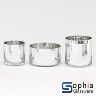 Silver Glass Cylinder Vases