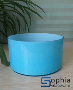 Blue wide cylinder vase SCS070