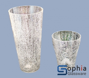 Cracked glass vases SB007-006