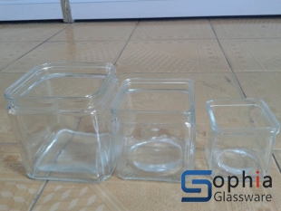 Machine Made Cube Glass Vase