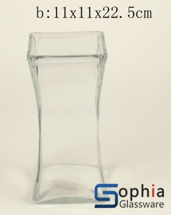 Machine Made Square Glass Vase SMZ043