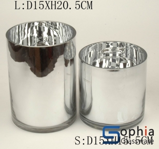 Machine Made Silver Glass Vase SMZ064